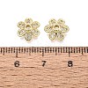 Brass Micro Pave Clear Cubic Zirconia Bead Caps KK-Q071-08G-02-3