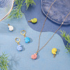 5Pcs Glazed Nautilus Seashell Shape Porcelain Pendants PALLOY-TAC0222-7