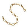 Ion Plating(IP) 304 Stainless Steel Bowknot & Oval Link Chain Bracelet for Women LS-BJEW-G669-18G-5