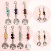 7Pcs Natural & Synthetic Gemstone and Alloy Pendant Decorations HJEW-FS00043-2