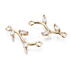Brass Micro Pave Cubic Zirconia Links Connectors KK-S359-156A-RS-3