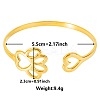 Stylish European and American Hollow Paw Print & Heart 304 Stainless Steel Cuff Bangles for Women IJ5253-2-1
