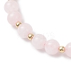 Natural Rose Quartz Beaded Braided Bead Bracelets for Women BJEW-JB12528-02-3