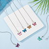12Pcs 6 Colors Butterfly Alloy Enamel Charms Ceiling Fan Pull Chain Extenders HJEW-GO00070-4