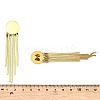 304 Stainless Steel Flat Round Tassel Stud Earrings EJEW-Q040-04G-3