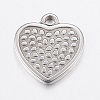 Non-Tarnish 304 Stainless Steel Textured Pendants STAS-G172-39P-1