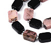 Natural Obsidian & Rhodonite Beads Strands G-N358-02A-04-4
