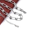304 Stainless Steel Oval Knot Link Chain Necklaces for Women Men NJEW-P321-02P-2