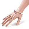 Glass Butterfly Charm Bracelet with Clear Cubic Zirconia BJEW-JB08640-03-3