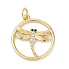 Rack Plating Brass Micro Pave Cubic Zirconia Pendants KK-H509-10G-01-1