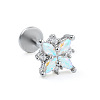Stainless Steel Micro Pave Clear Cubic Zirconia Cartilage Earrings for Women Men WG39C06-06-1