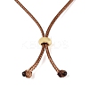 Natural Hetian Jade Cat Pendant Adjustable Cord Necklaces NJEW-N064-02-4