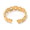 304 Stainless Steel Hollow Heart Open Cuff Rings for Women STAS-D085-16G-3