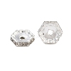 Rack Plating Brass Crystal Rhinestone Hexagon Spacer Beads KK-S379-13P-1