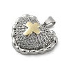 Brass Micro Pave Cubic Zirconia Pendants KK-C091-02B-PG-2