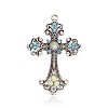 Latin Cross Fleuree Alloy Rhinestone Big Pendants TIBE-M001-167C-1