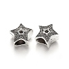 Tibetan Style Alloy European Bead Rhinestone Settings TIBE-N006-145AS-LF-1