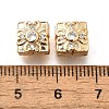 Brass Micro Pave Clear Cubic Zirconia Beads KK-M318-34G-01-3