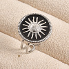 Adjustable Stainless Steel with Enamel Cuff Rings for Women XY2764-2-1