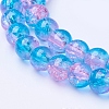 1Strand Two Tone Transparent Crackle Glass Round Beads Strands X-CCG-Q001-6mm-19-1