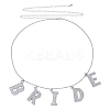 Alloy Crystal Rhinestone Word BRIDE Pendant Iron Waist Belly Chains NJEW-GA00006-1