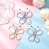 3Pcs Glass Seed Beads Butterfly Pendant Decorations HJEW-JM03352-1