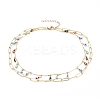 Brass Enamel Double Layer Necklaces NJEW-JN02831-01-1