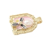 Brass Enamel Pendants KK-F886-01G-06-2