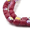 Frosted Imitation Jade Glass Beads Strands GLAA-P058-08A-10-3