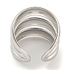 Non-Tarnish 304 Stainless Steel Three Layers Wide Open Cuff Ring for Women RJEW-A043-22P-3