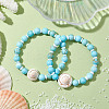 Summer Beach Natural Shiva Eye Shell Bead Bracelets BJEW-JB10313-03-2