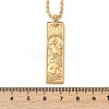 304 Stainless Steel Clear Cubic Zirconia Rectangle Constellation Pendant Necklaces for Women Men NJEW-S435-01G-A-5