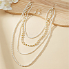 French Elegant Plastic Imitation Pearl Multilayer Necklace & Earrings Sweater Chain Set for Women EN7269-1