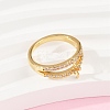 Brass Micro Pave Cubic Zirconia Finger Rings for Women RJEW-F182-02G-2