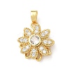 Brass Micro Pave Cubic Zirconia Rotating Pendants KK-M323-01D-G-1