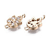 Brass Micro Pave Clear Cubic Zirconia Links Connectors LS-X-KK-S359-157-RS-2