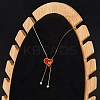 PVD Vacuum Plating 304 Stainless Steel Enamel Heart Pendant Necklaces NJEW-C063-04G-01-1