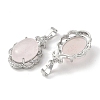 Natural Rose Quartz Oval Pendants G-NH0025-15P-21-2