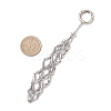 304 Stainless Steel Macrame Pouch Empty Stone Holder Pendant Decorations AJEW-JB01414-02-2