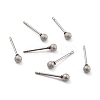 Tarnish Resistant 201 Stainless Steel Textured Ball Stud Earrings STAS-Z039-01F-P-1