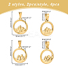 4Pcs 2 Styles Ion Plating(IP) 304 Stainless Steel Pendants STAS-UN0061-11-3