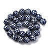 Handmade Blue and White Porcelain Beads Strands PORC-I027-04B-2