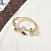 Brass Micro Pave Cubic Zirconia Cuff Rings RJEW-H256-02G-2