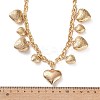 Alloy Flower Textured Heart Bib Necklaces for Women LS-NJEW-S458-01G-5