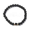 Natural Lava Rock Round Beaded Bracelets BJEW-JB09881-07-1