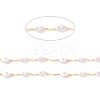 ABS Plastic Pearl Rhombus Beaded Chains CHC-K012-07G-2