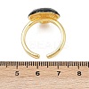 Brass Enamel Adjustable Cuff Rings for Women RJEW-G357-01N-5