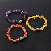 3D Buddha Head Gemstone Beaded Stretch Bracelets BJEW-JB01805-1