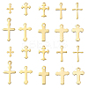 50Pcs 10 Styles 304 Stainless Steel Tiny Cross Charms STAS-CJ0002-25-1