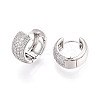 Brass Micro Pave Clear Cubic Zirconia Hoop Earrings EJEW-T048-48P-2